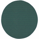 8' x 8' Blue and Green Round Geometric Stain Resistant Indoor Outdoor Area Rug