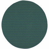 8' x 8' Blue and Green Round Geometric Stain Resistant Indoor Outdoor Area Rug