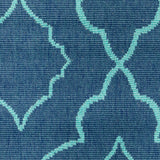 7' x 10' Blue Geometric Stain Resistant Indoor Outdoor Area Rug