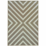 2' X 4' Blue and Gray Geometric Stain Resistant Indoor Outdoor Area Rug