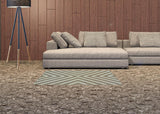 2' X 4' Blue and Gray Geometric Stain Resistant Indoor Outdoor Area Rug