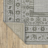 7' x 9' Beige Stain Resistant Indoor Outdoor Area Rug