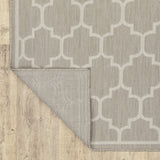 7' x 9' Gray and Ivory Geometric Stain Resistant Indoor Outdoor Area Rug