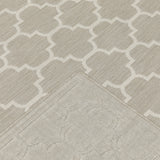 7' x 9' Gray and Ivory Geometric Stain Resistant Indoor Outdoor Area Rug