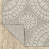 3' X 5' Gray and Ivory Geometric Stain Resistant Indoor Outdoor Area Rug