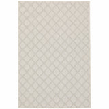 3' X 5' Gray and Ivory Geometric Stain Resistant Indoor Outdoor Area Rug