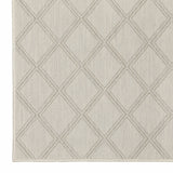 3' X 5' Gray and Ivory Geometric Stain Resistant Indoor Outdoor Area Rug