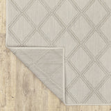 5' x 7' Gray and Ivory Geometric Stain Resistant Indoor Outdoor Area Rug