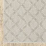 5' x 7' Gray and Ivory Geometric Stain Resistant Indoor Outdoor Area Rug