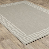 5' x 7' Gray and Ivory Stain Resistant Indoor Outdoor Area Rug