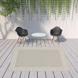 8' x 10' Gray and Ivory Stain Resistant Indoor Outdoor Area Rug