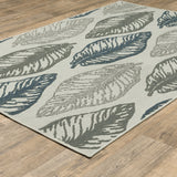 2' X 4' Beige Floral Stain Resistant Indoor Outdoor Area Rug