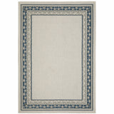 8' x 10' Blue and Beige Stain Resistant Indoor Outdoor Area Rug