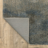 6' X 9' Grey And Teal Blue Abstract Power Loom Stain Resistant Area Rug