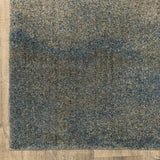 6' X 9' Grey And Teal Blue Abstract Power Loom Stain Resistant Area Rug