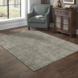 5' X 8' Grey Tan And Beige Geometric Power Loom Stain Resistant Area Rug
