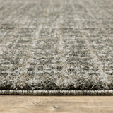 5' X 8' Grey Tan And Beige Geometric Power Loom Stain Resistant Area Rug