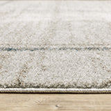 3' X 5' Grey Teal Beige And Tan Geometric Power Loom Stain Resistant Area Rug