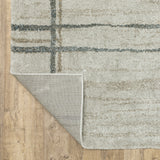 3' X 5' Grey Teal Beige And Tan Geometric Power Loom Stain Resistant Area Rug