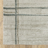 3' X 5' Grey Teal Beige And Tan Geometric Power Loom Stain Resistant Area Rug