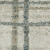 5' X 8' Grey Teal Beige And Tan Geometric Power Loom Area Rug