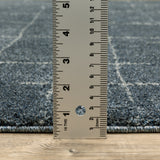 2' X 8' Blue And Grey Geometric Power Loom Stain Resistant Runner Rug