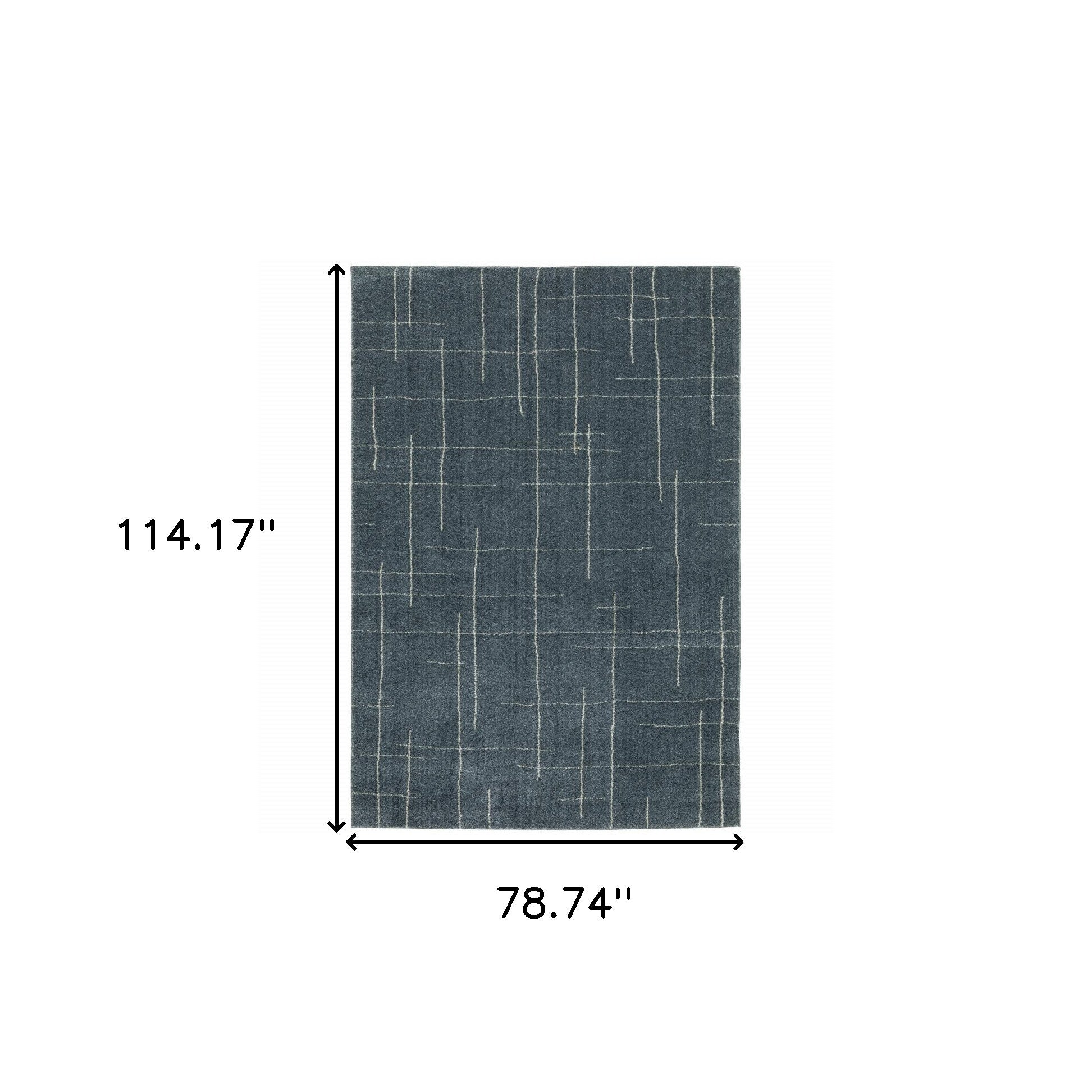6' X 9' Blue And Grey Geometric Power Loom Stain Resistant Area Rug