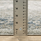 8' X 11' Grey Blue And Teal Oriental Power Loom Stain Resistant Area Rug