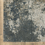 6' X 9' Teal Grey Tan And Beige Abstract Power Loom Stain Resistant Area Rug