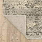 2' X 8' Grey Ivory Beige And Taupe Oriental Power Loom Stain Resistant Runner Rug