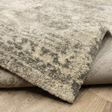 2' X 8' Grey Ivory Beige And Taupe Oriental Power Loom Stain Resistant Runner Rug