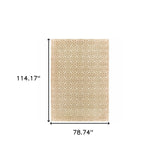 6' X 9' Gold And Ivory Geometric Power Loom Stain Resistant Area Rug