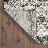 4' X 6' Grey And Ivory Geometric Power Loom Stain Resistant Area Rug