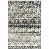 5' X 8' Grey And Ivory Geometric Power Loom Stain Resistant Area Rug