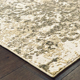 4' X 6' Grey And Gold Abstract Power Loom Stain Resistant Area Rug