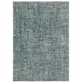 5' X 7' Dark Blue Light Blue Grey Ivory And Beige Abstract Power Loom Stain Resistant Area Rug