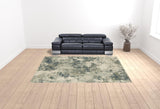 10' X 13' Beige Teal Grey And Gold Abstract Power Loom Stain Resistant Area Rug