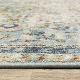 5' X 7' Blue Beige Rust Gold And Teal Oriental Power Loom Stain Resistant Area Rug