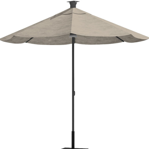 9' Gray Sunbrella Octagonal Lighted Market Patio Umbrella with USB and Solar