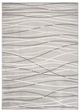 5' X 7' Gray And White Abstract Stain Resistant Indoor Outdoor Area Rug