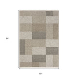 8' X 10' Gray Geometric Handmade Indoor Outdoor Area Rug