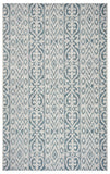 2' X 3' Blue Damask Indoor Outdoor Area Rug