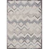 5' X 7' Blue And Ivory Chevron Indoor Outdoor Area Rug