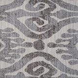 8' X 9' Blue And Gray Damask Indoor Outdoor Area Rug