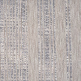 8' X 9' Ivory And Blue Striped Indoor Outdoor Area Rug