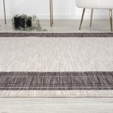 5' X 7' Gray And Ivory Indoor Outdoor Area Rug