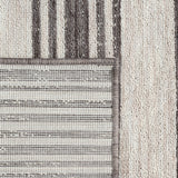 5' X 7' Gray And Ivory Striped Indoor Outdoor Area Rug