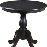30" Antique Black Round Turned Pedestal Base Wood Dining Table