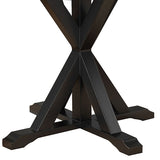 48" Antique Black Round X Pedestal Base Wood Dining Table