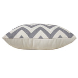 14" X 20" Gray Zippered Chevron Indoor Outdoor Throw Pillow